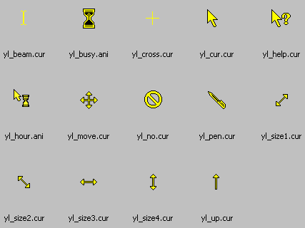 free yellow cursors
