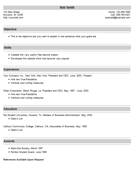 resume example 20