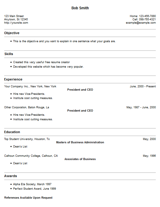 Current Resume Styles