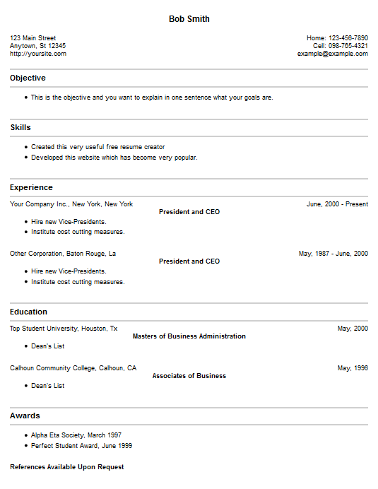 resume example 3