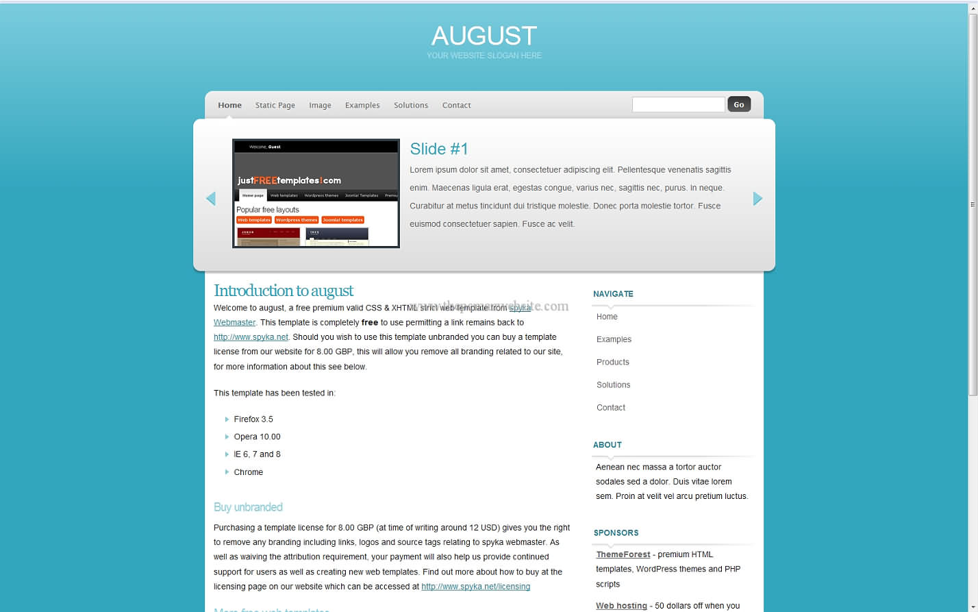 August css template