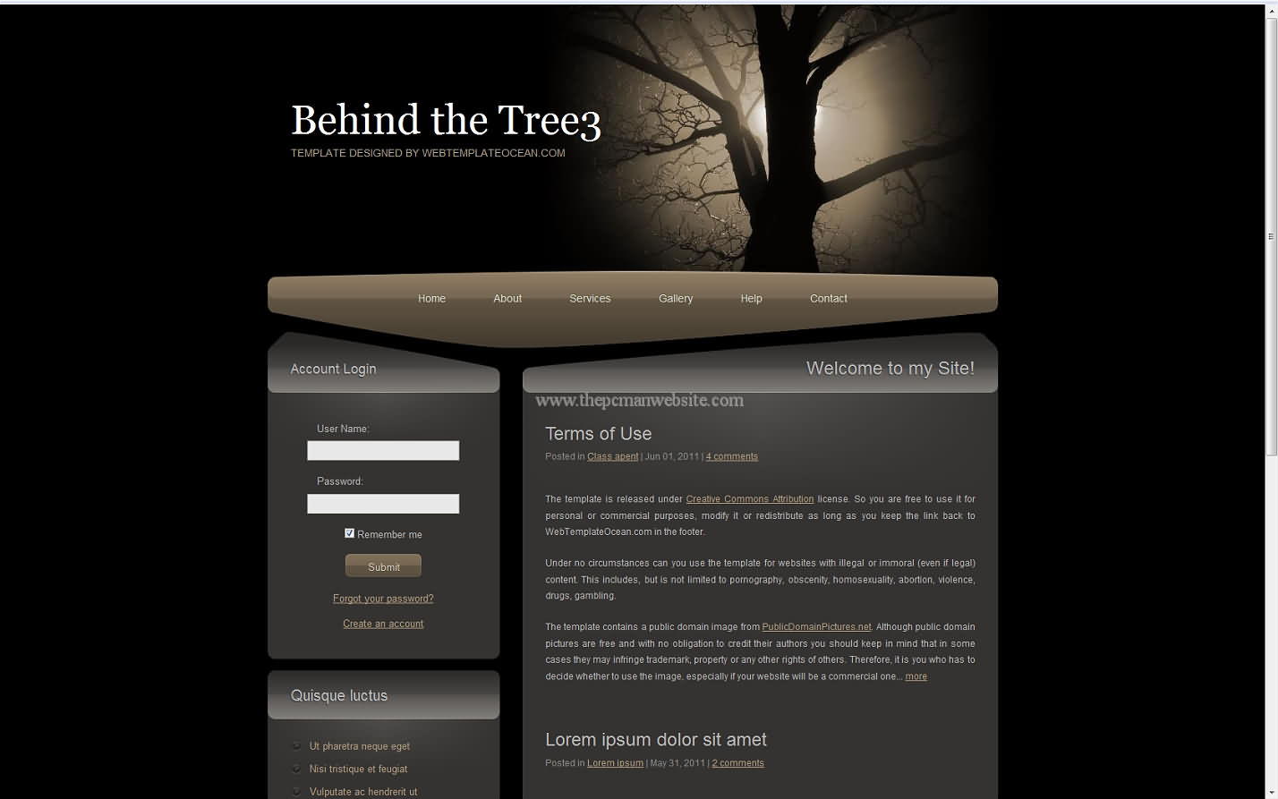 Behind The Tree3 css template