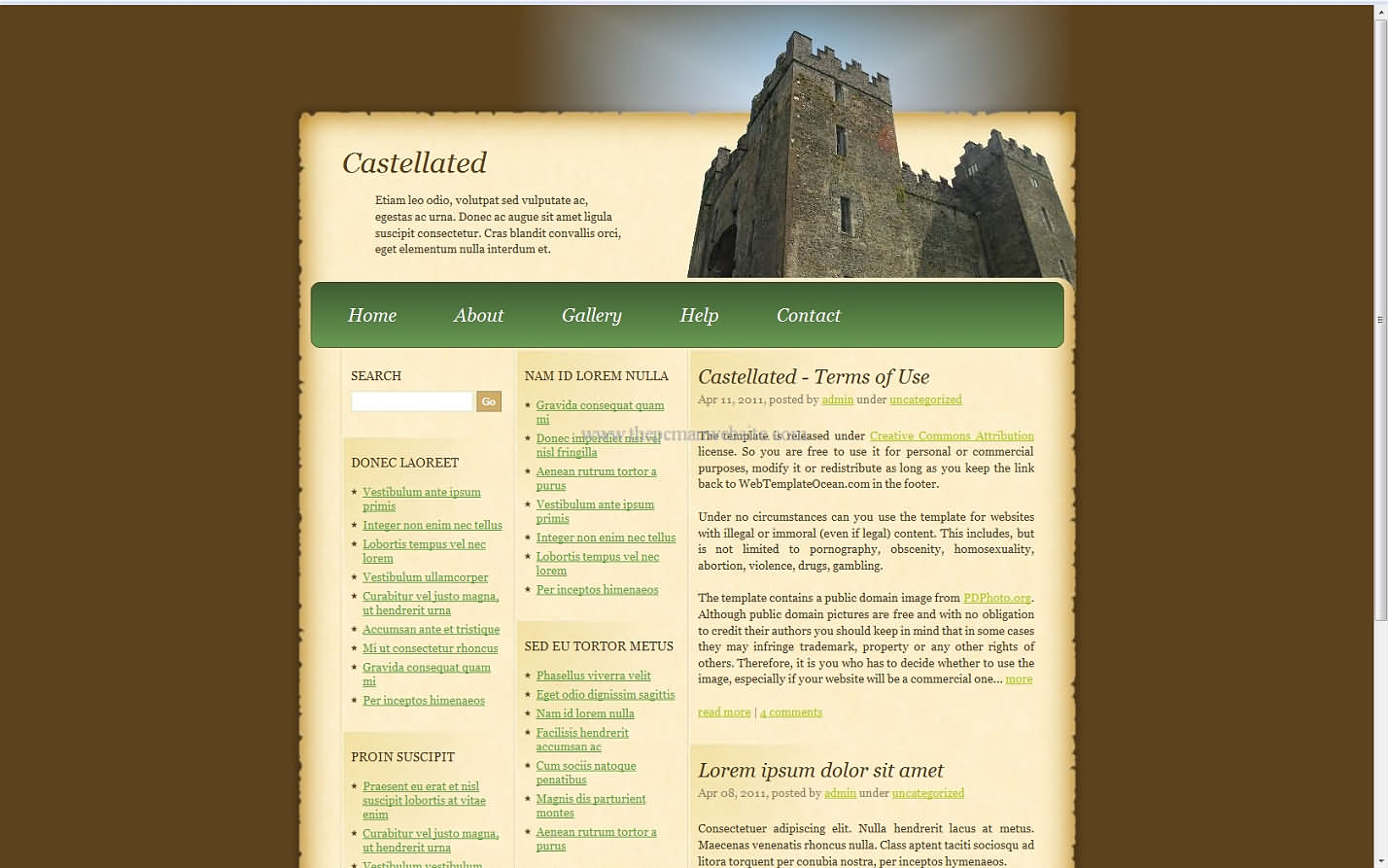 Castellated css template