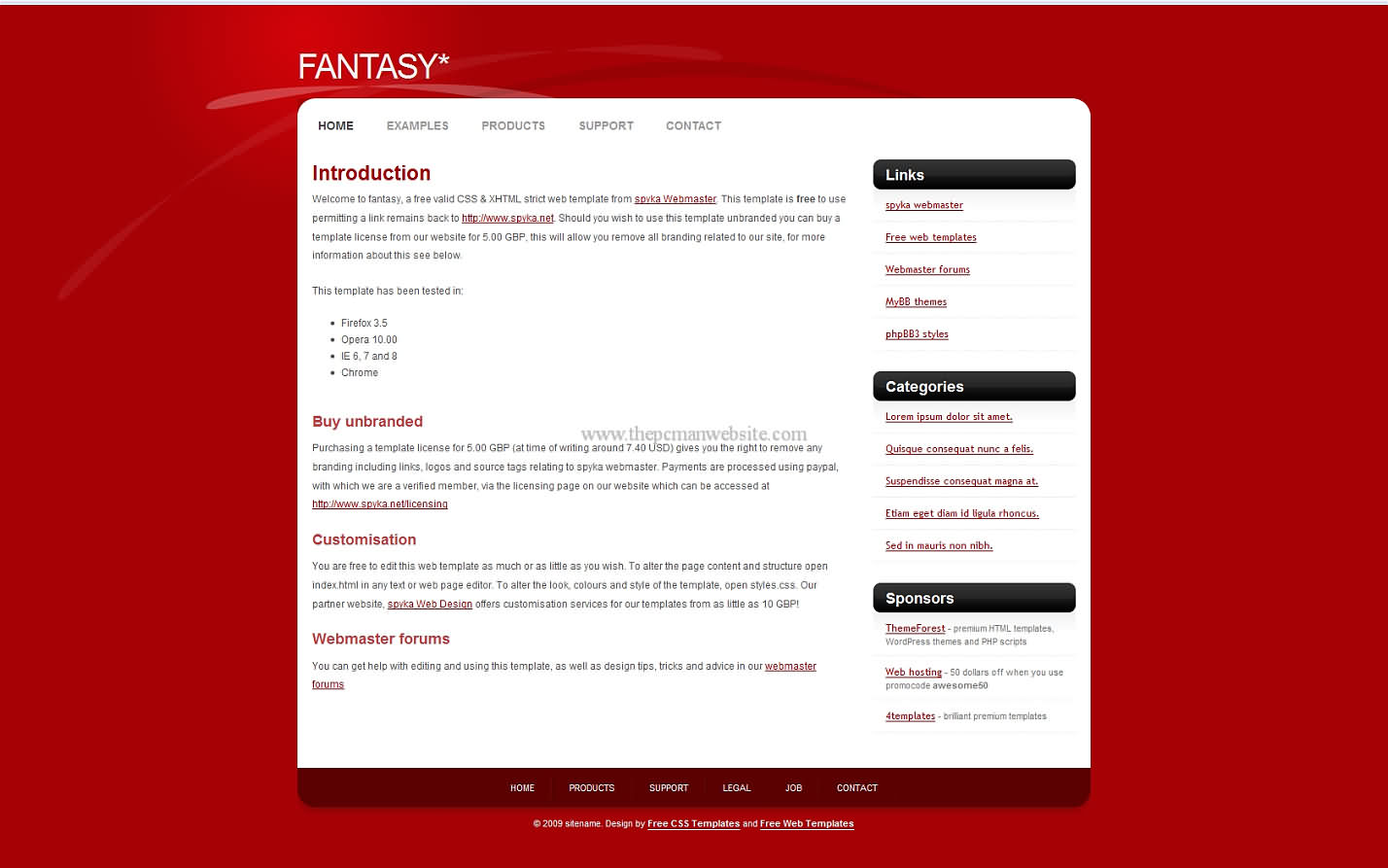 Fantasy css template