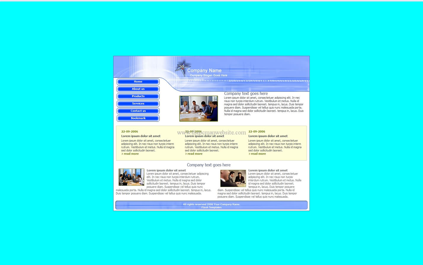 Free Blue Template12 css template