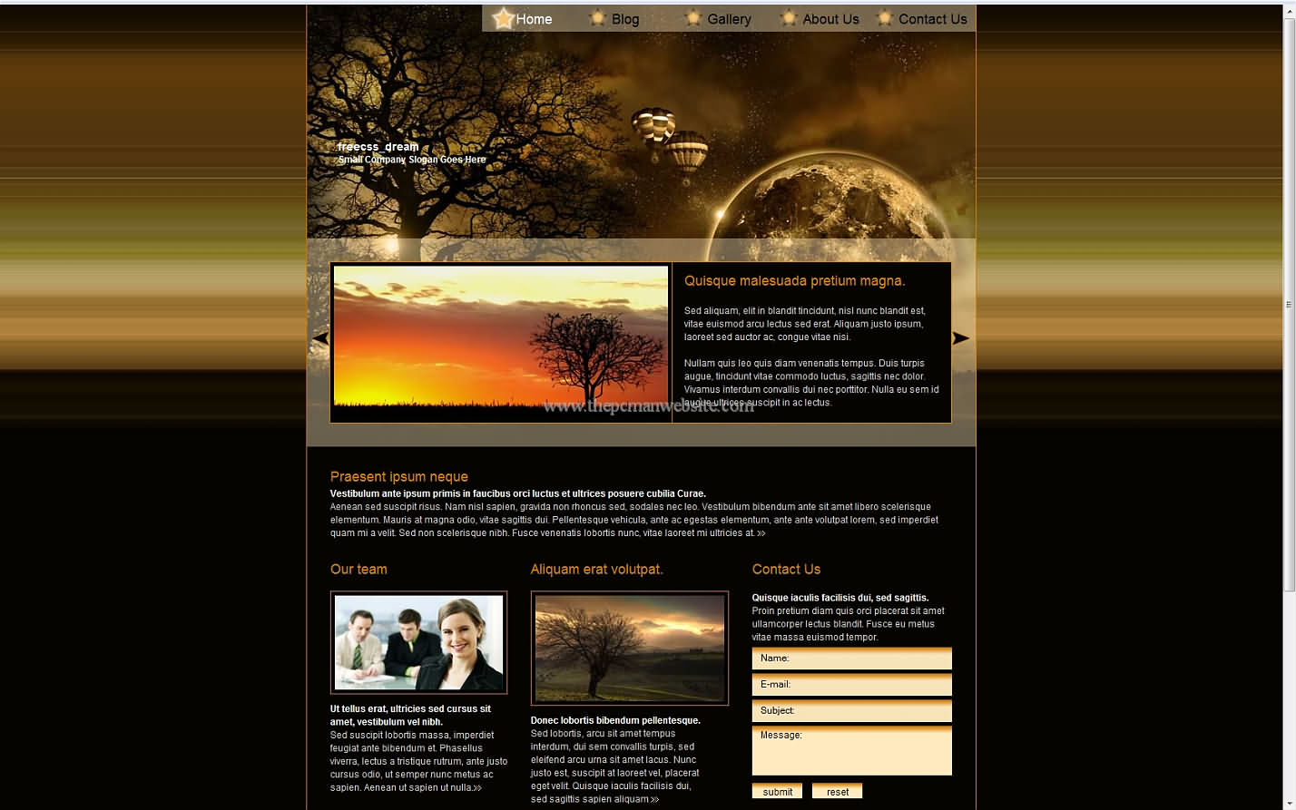 Freecss Dreams css template