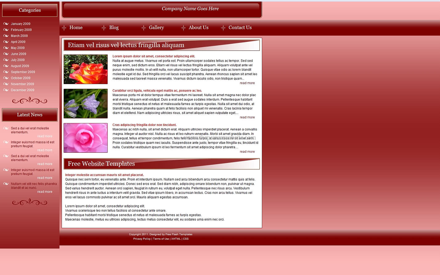 Ftdflowered css template