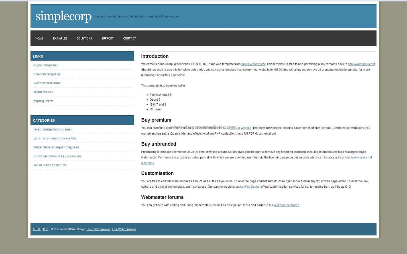 Simplecorp css template