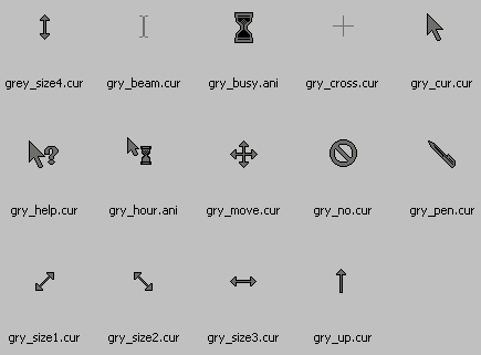 free gray cursors