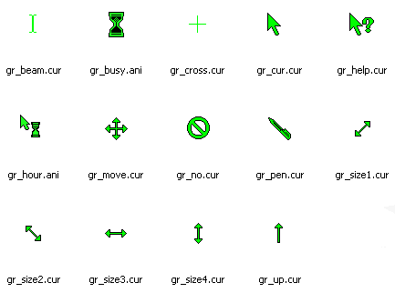 free green cursors