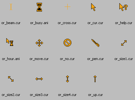 free orange cursors