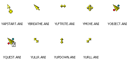 free yellow cursors