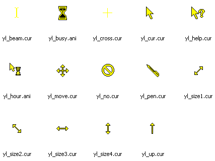 free yellow cursors