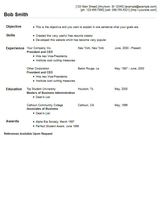 resume example 5