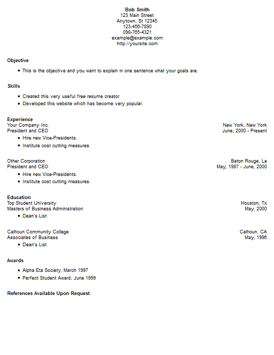 resume example 6