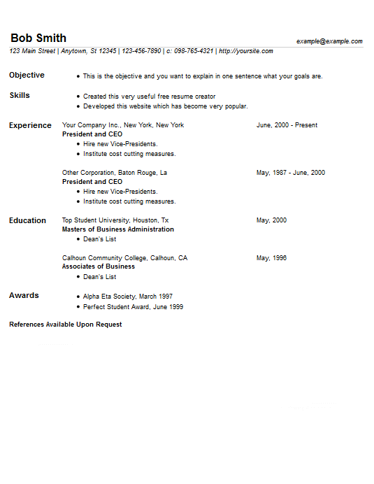 how can i make a resume completely free