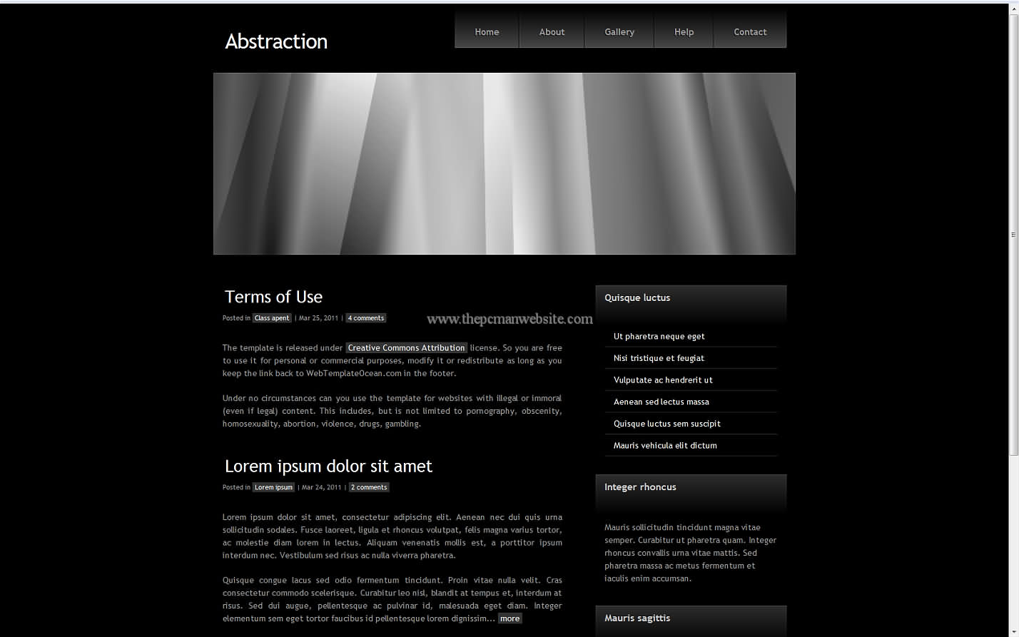 Abstraction css template