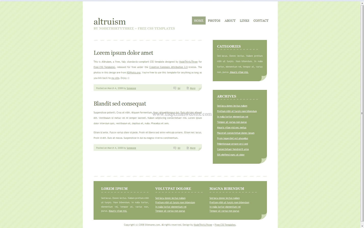 Altruism css template