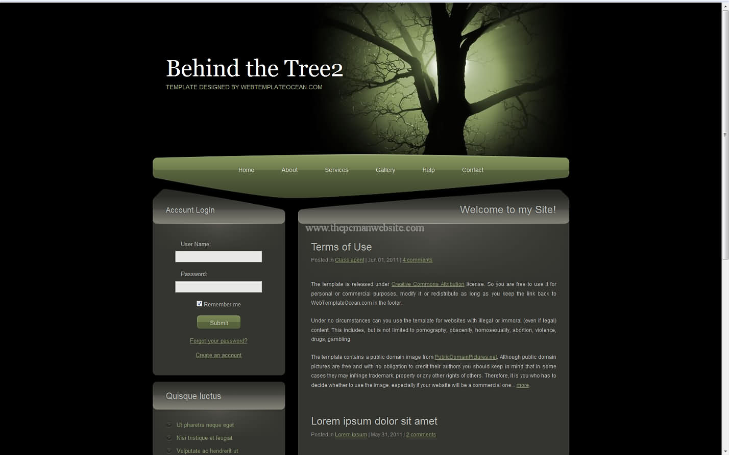 Behind The Tree2 css template