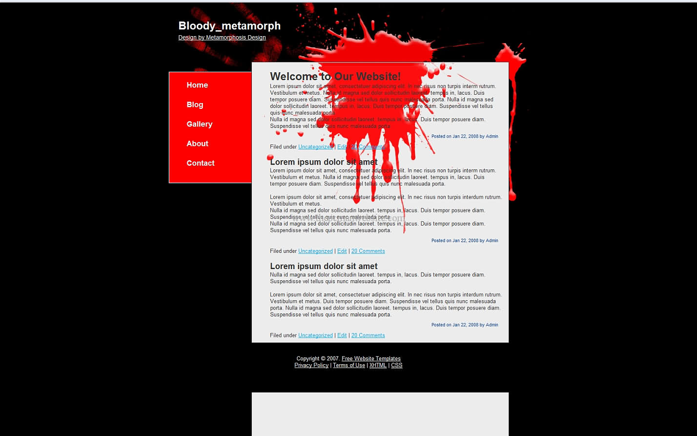 Bloody Metamorph css template