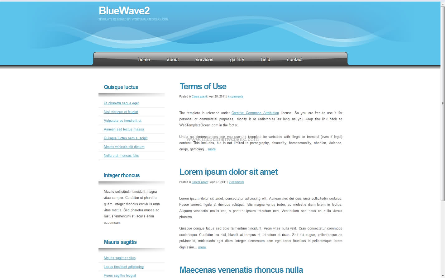 Blue Wave2 css template