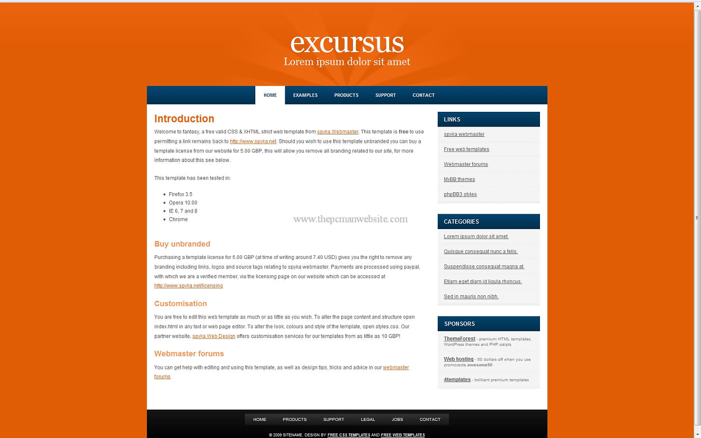 Excursus css template