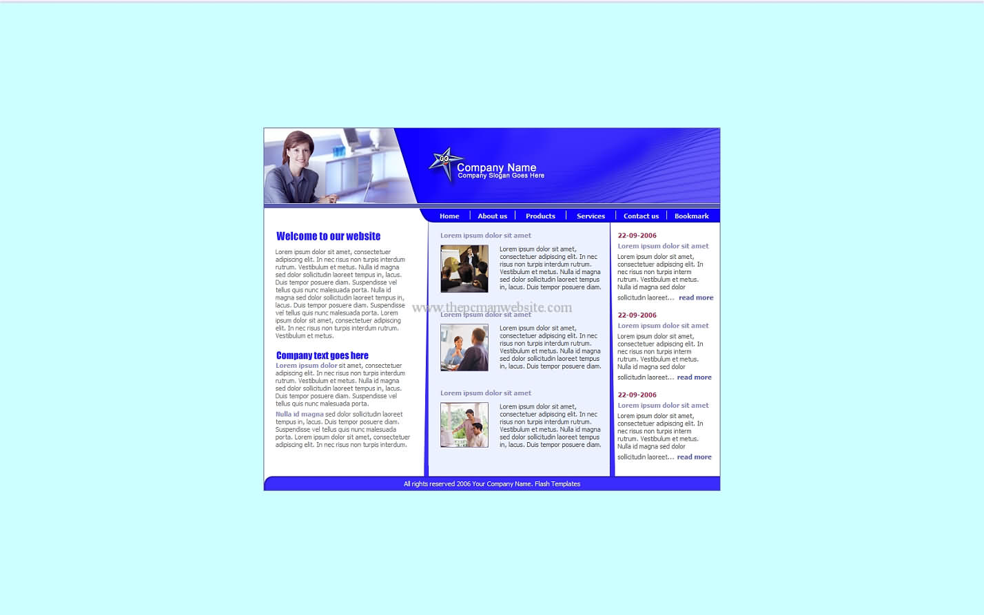 Free Blue Template14 css template