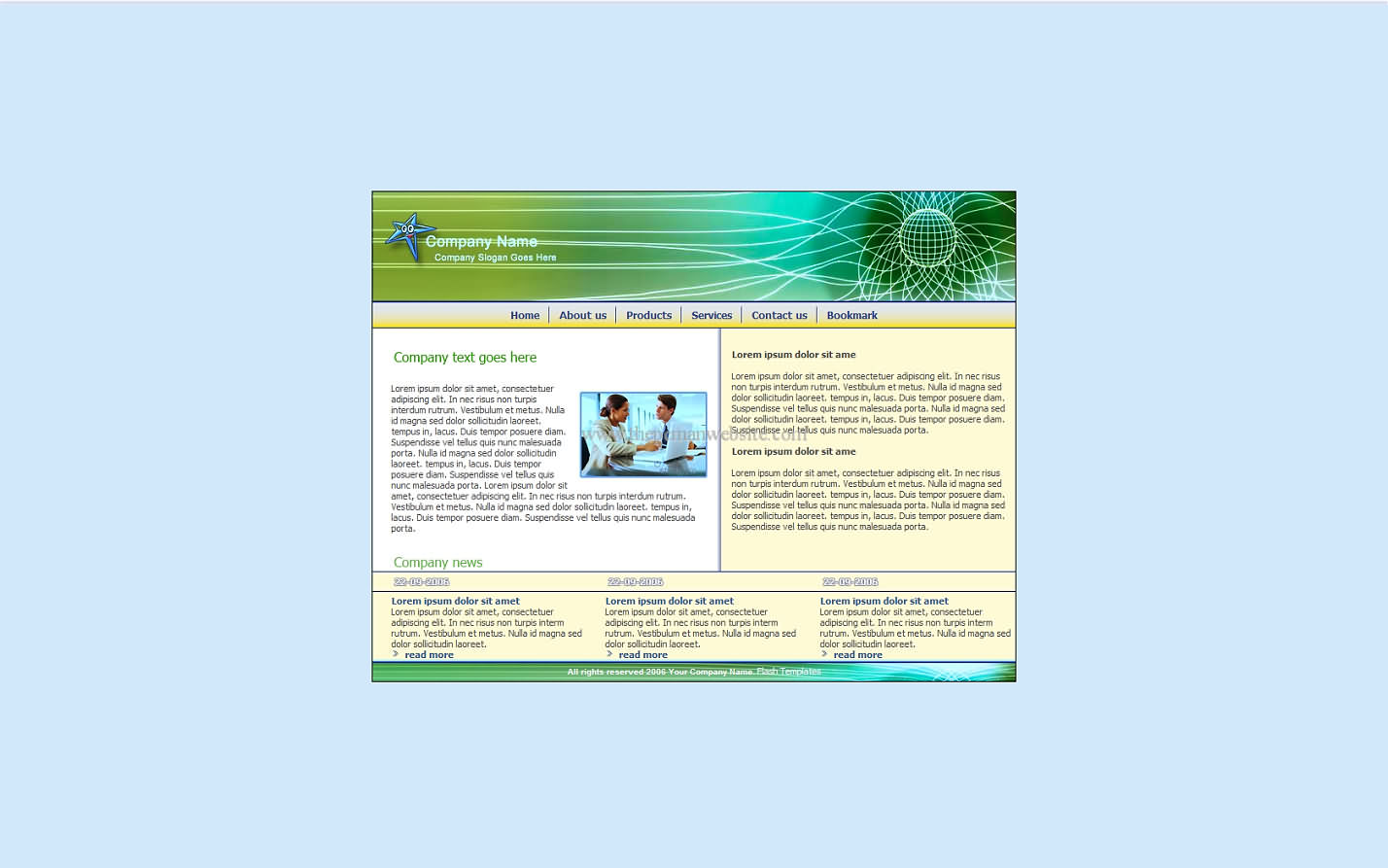 Free Bluegreen Template10 css template