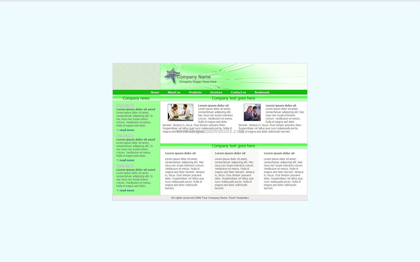 Free Green Template11 css template