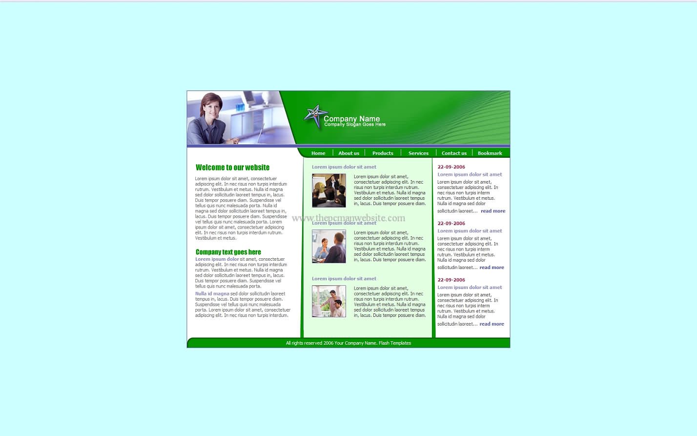 Free Green Template14 css template