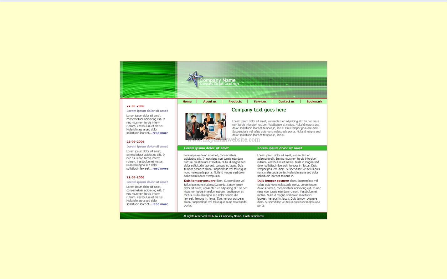 Free Green Template15 css template