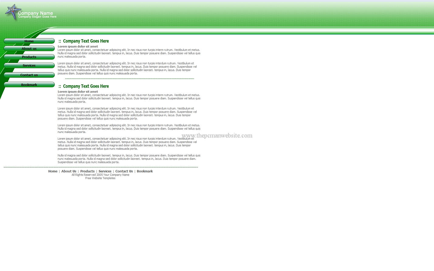 Free Green Template4 css template