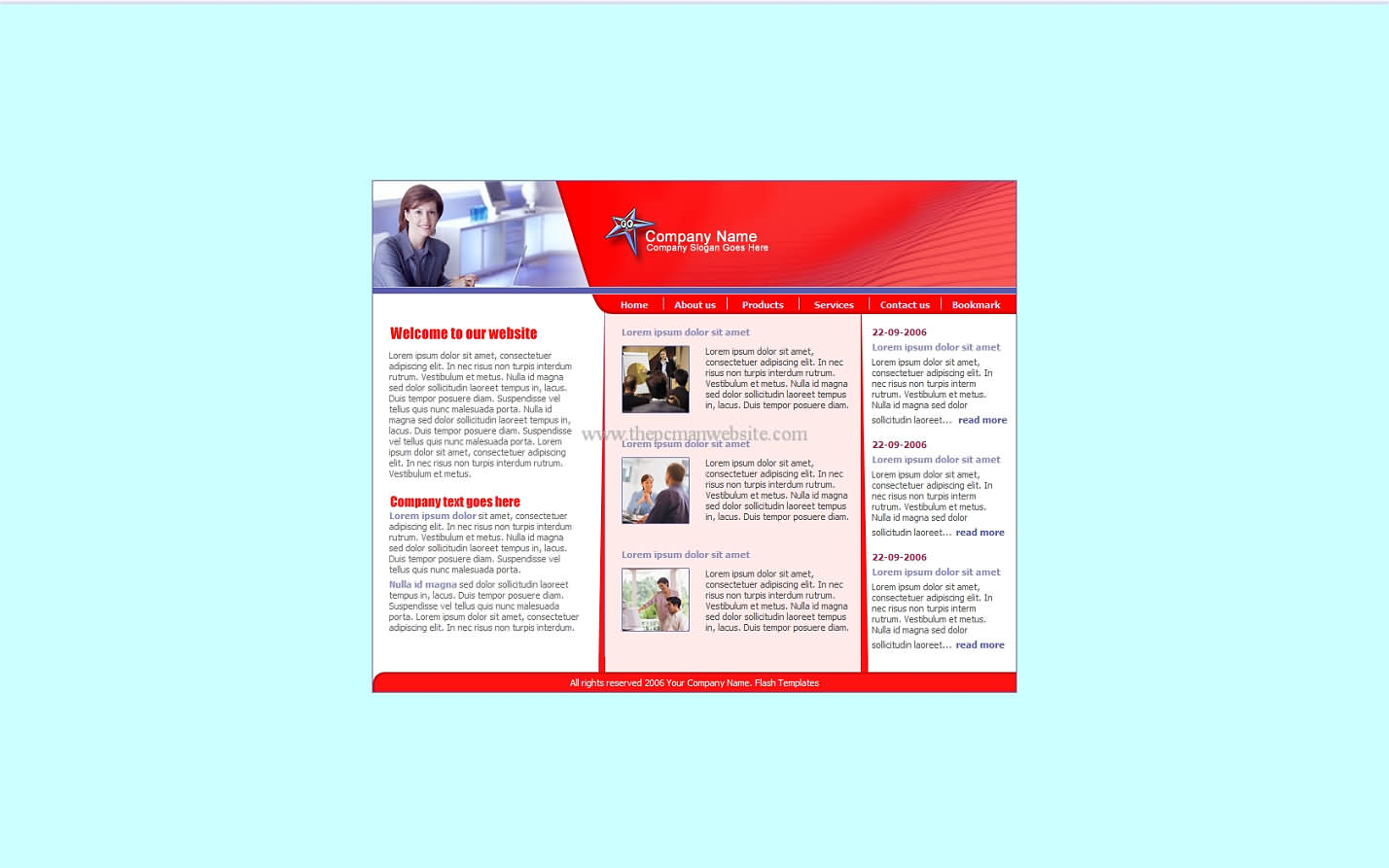 Free Red Template14 css template