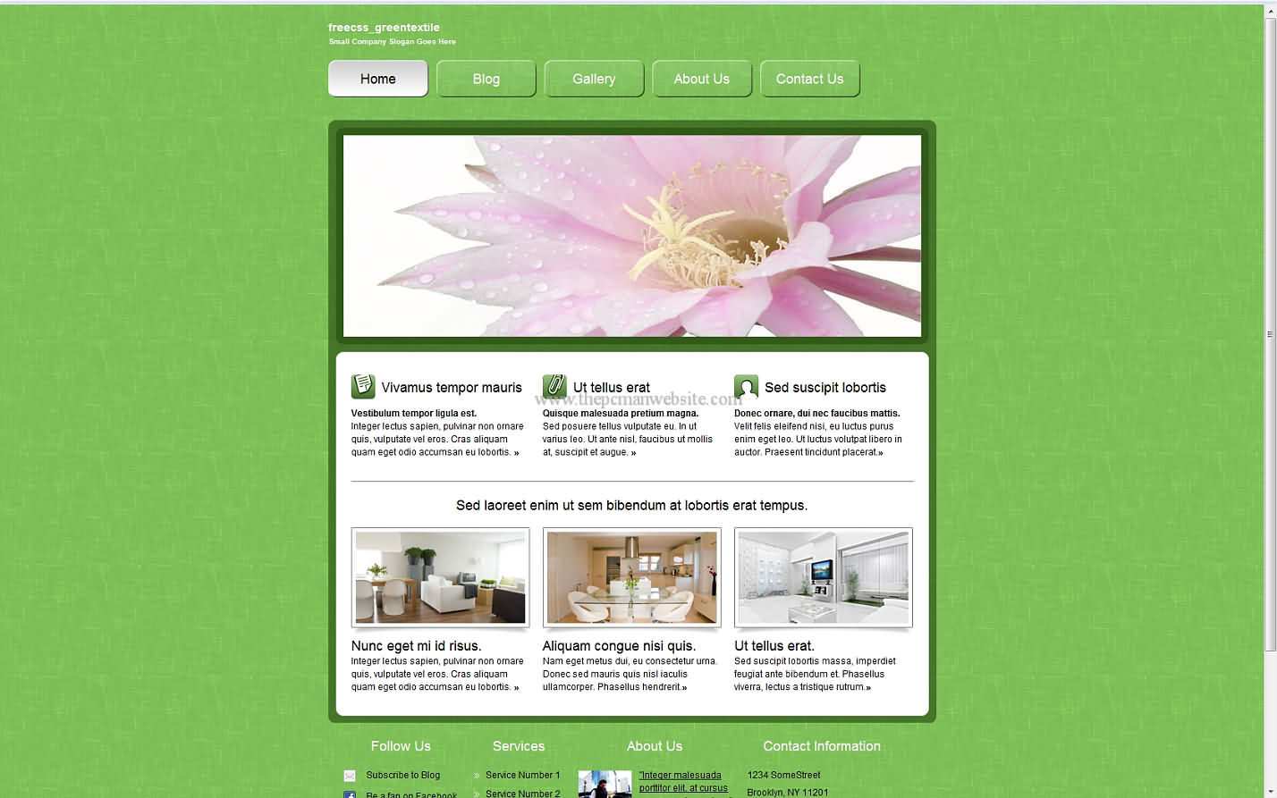 Freecss Greentextile css template