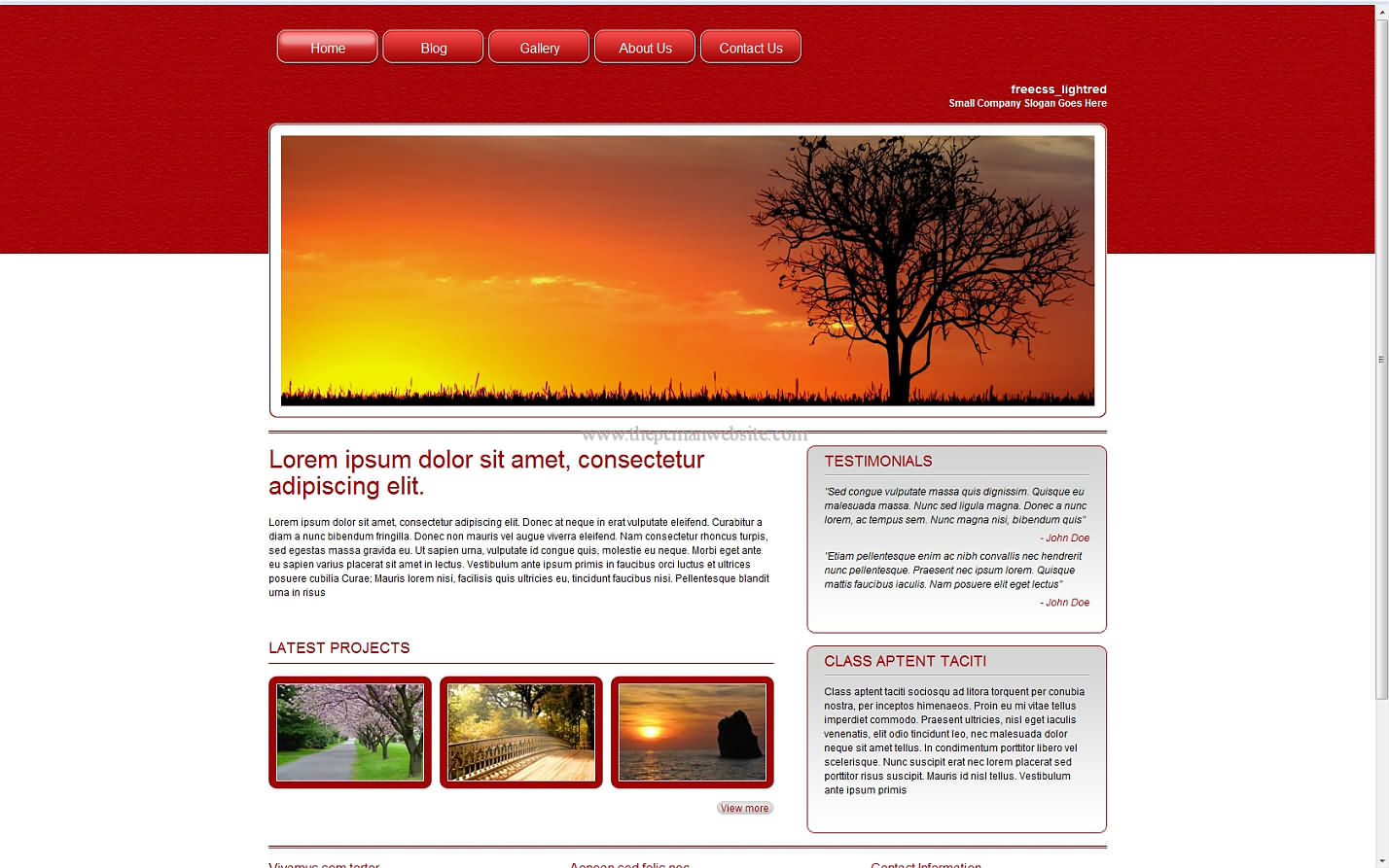 Freecss Lightred css template