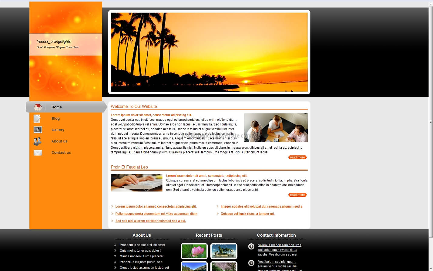 Freecss Orangelights css template