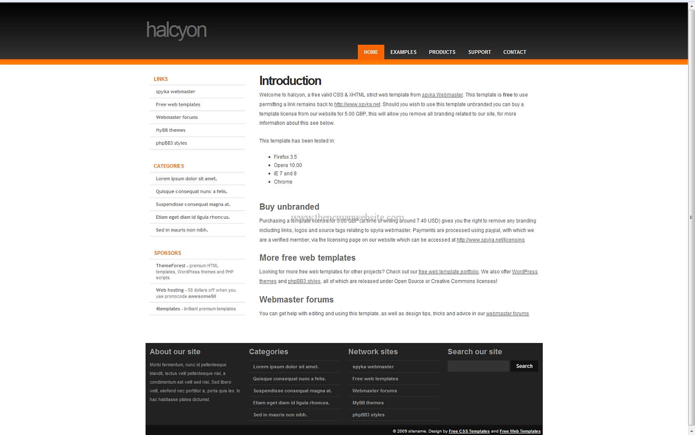 Halcyon css template