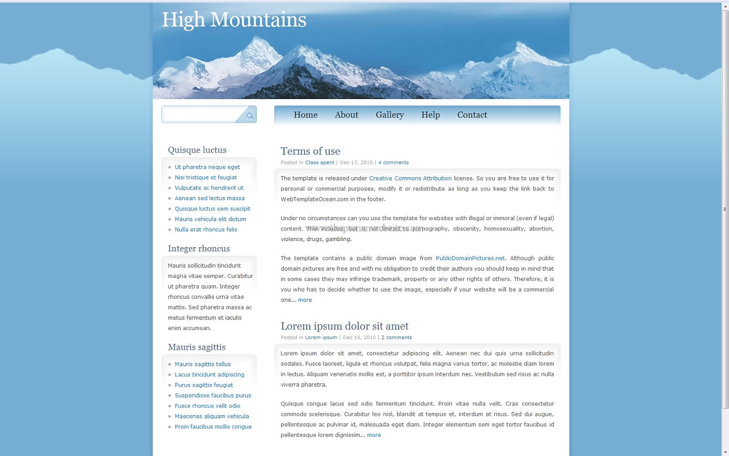High Mountains css template