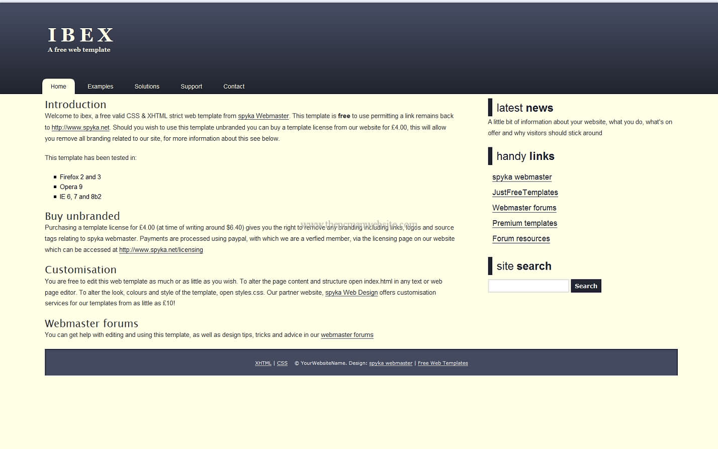 Ibex css template