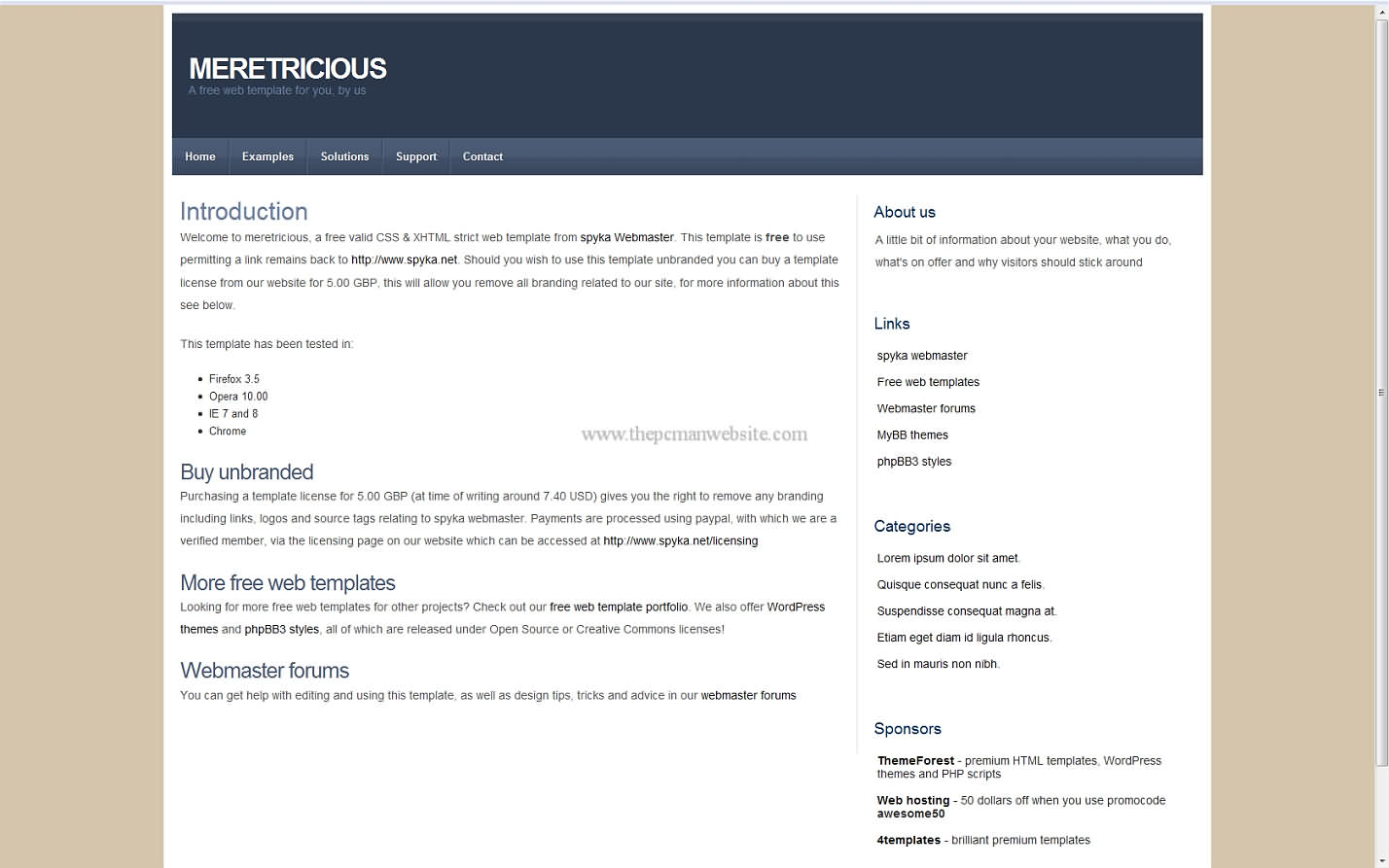 Meretricious css template
