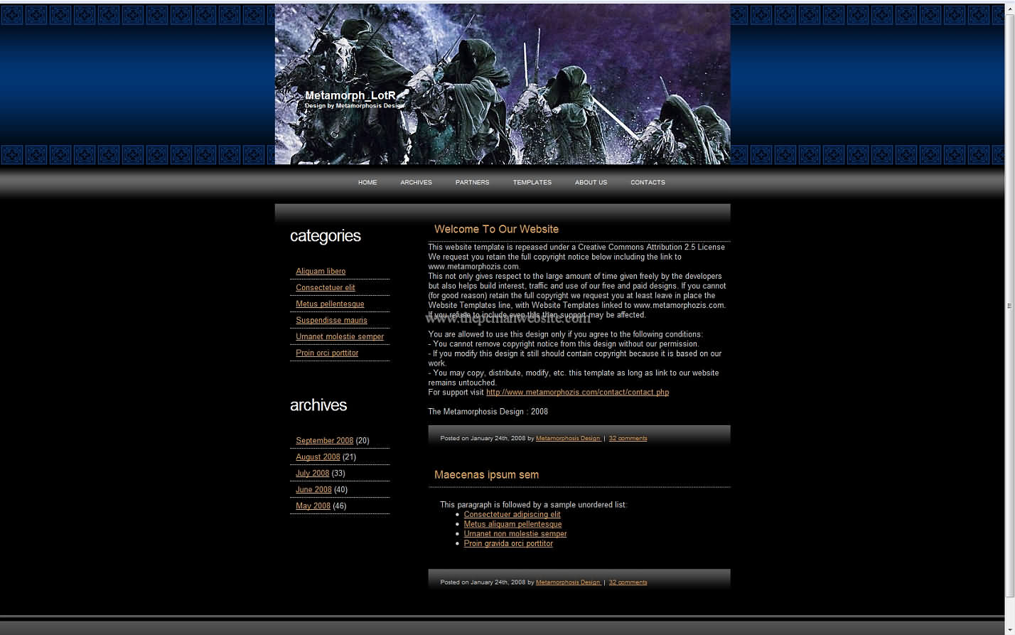 Metamorph LotR css template