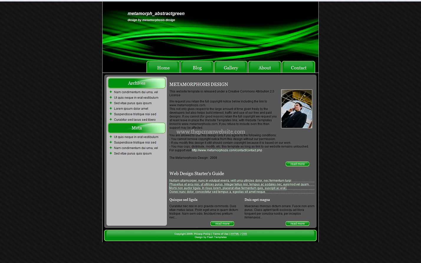 Metamorph Abstractgreen css template