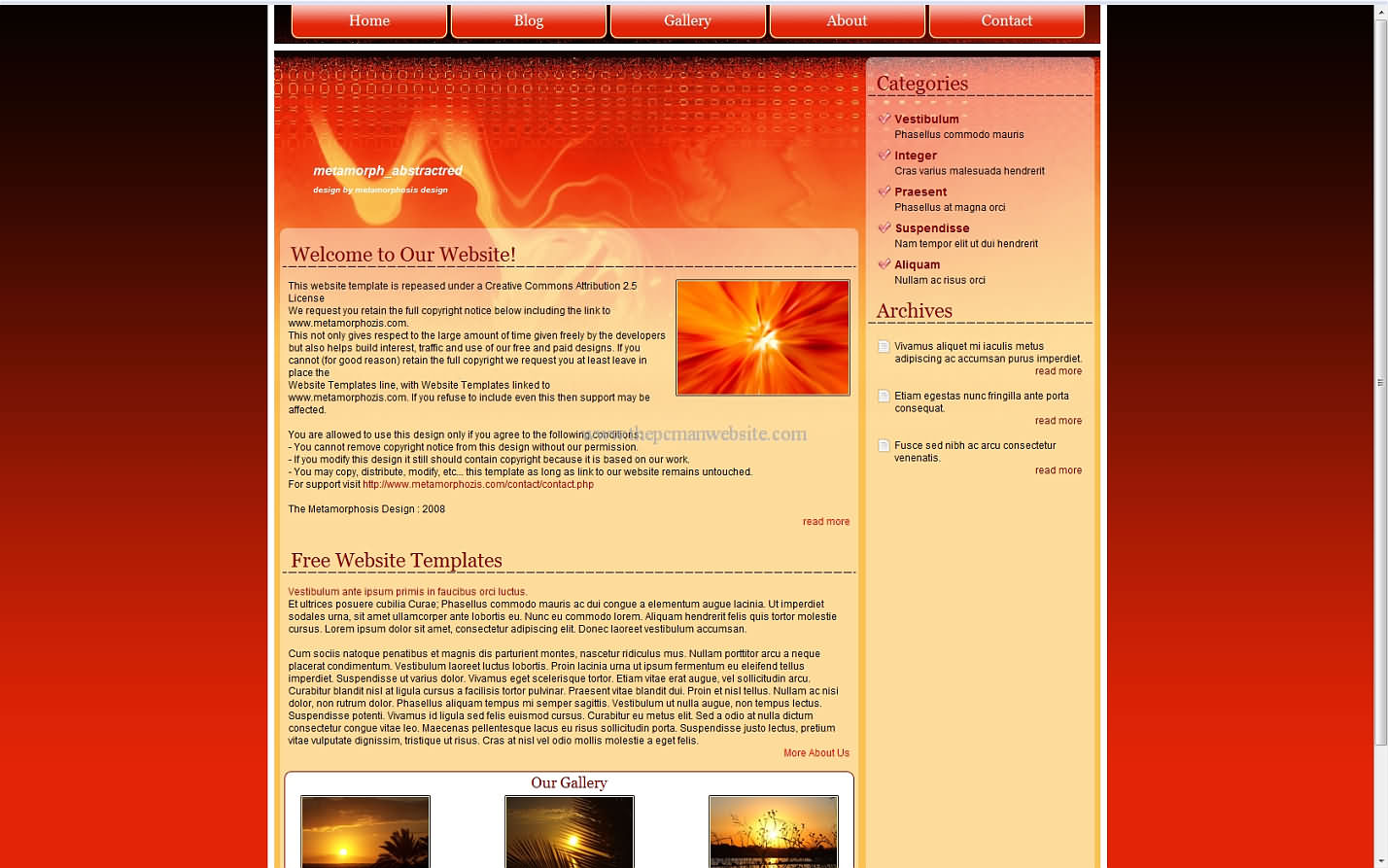 Metamorph Abstractred css template