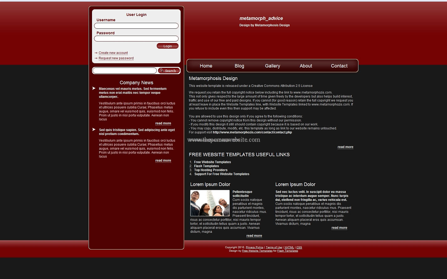 Metamorph Advice css template