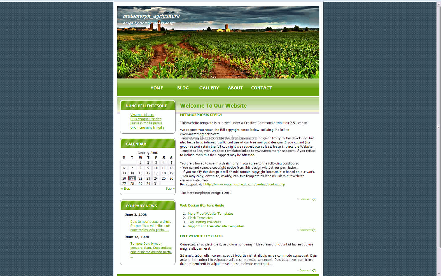 Metamorph Agriculture css template