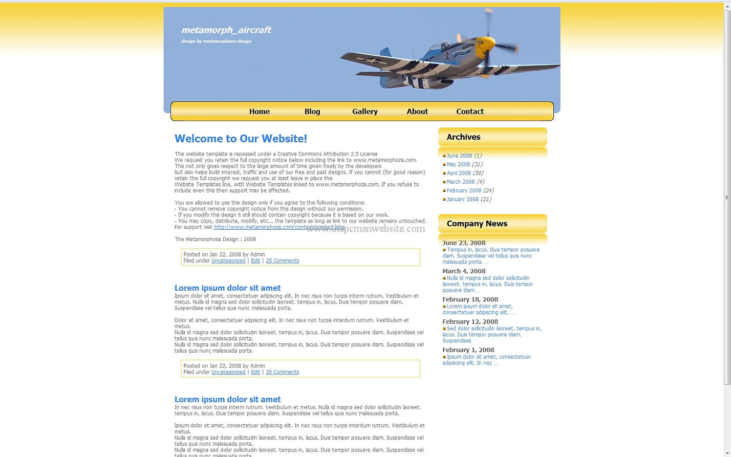 Metamorph Aircraft css template