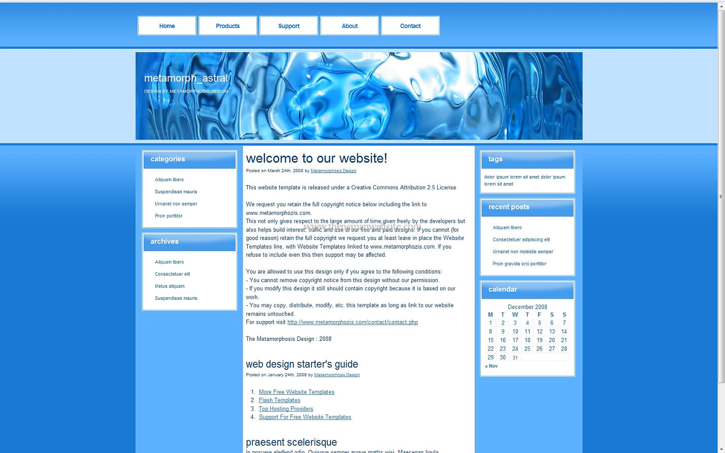 Metamorph Astral css template