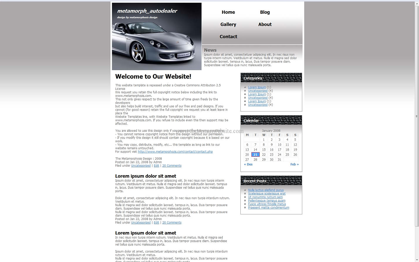 Metamorph Autodealer css template