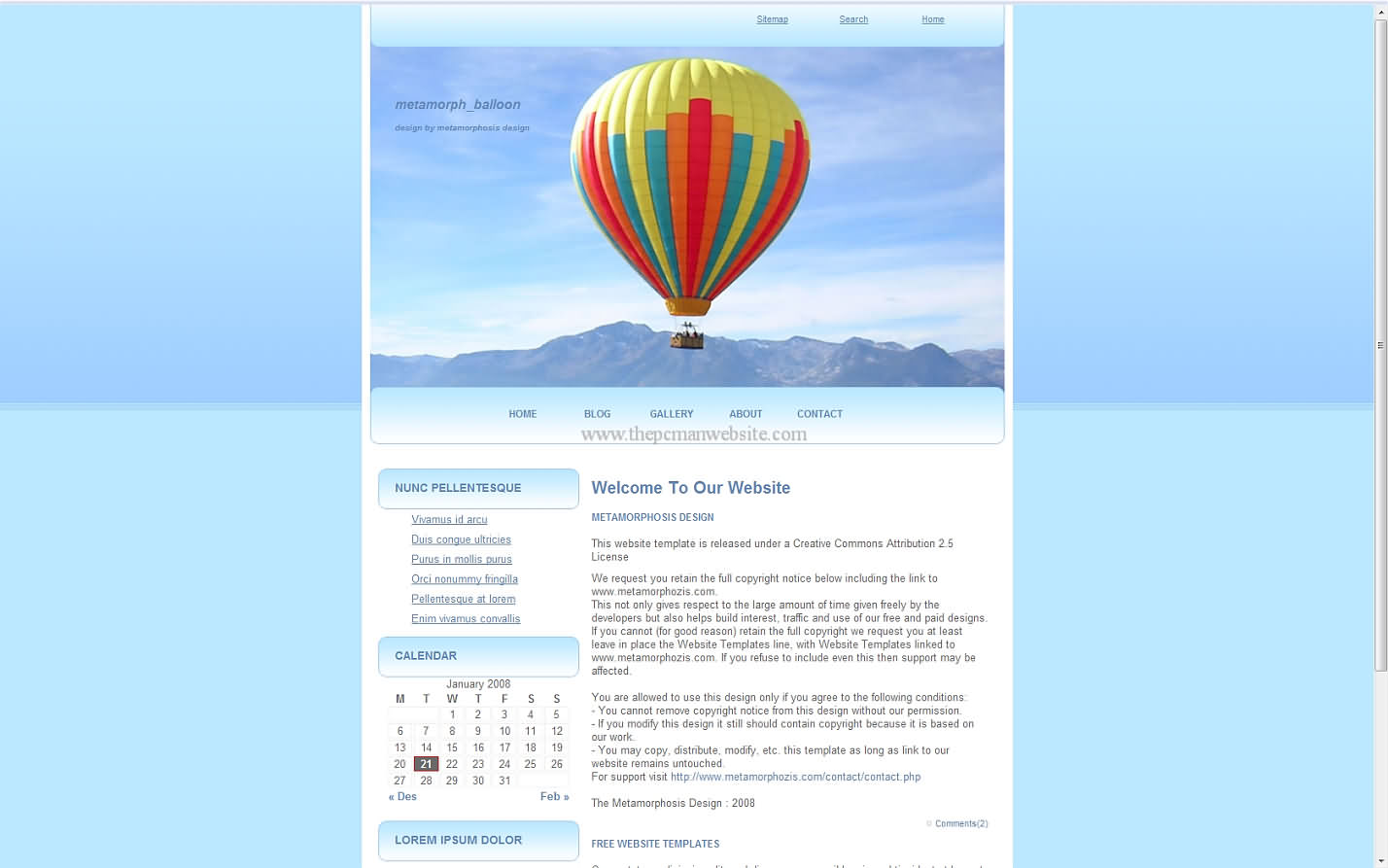 Metamorph Balloon css template