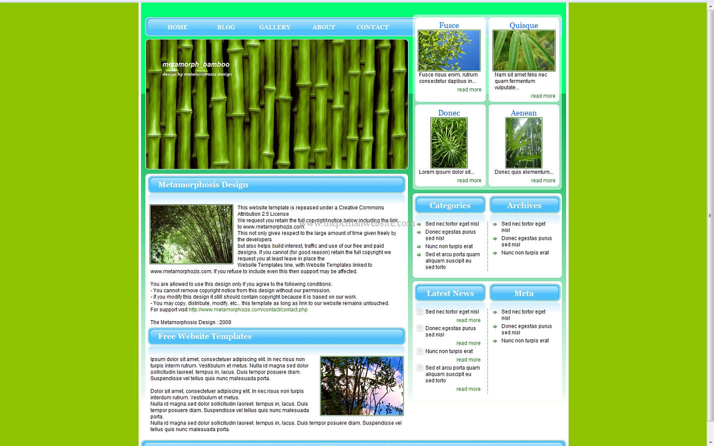 Metamorph Bamboo css template